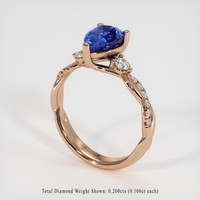 2.07 Ct. Sapphire Ring, 14K Rose Gold 2