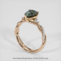 1.33 Ct. Color Change Sapphire Ring, 14K Rose Gold 2