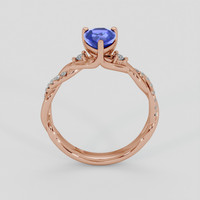 1.10 Ct. Blue Sapphire Ring, 14K Rose Gold 3