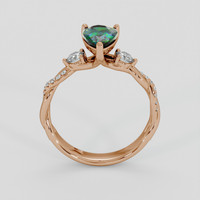 1.64 Ct. Bluish Green Sapphire Ring, 14K Rose Gold 3