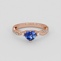0.57 Ct. Blue Sapphire Ring, 14K Rose Gold 1