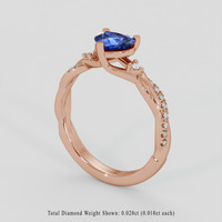 0.57 Ct. Blue Sapphire Ring, 14K Rose Gold 2