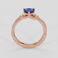 0.57 Ct. Blue Sapphire Ring, 14K Rose Gold 3