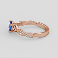 0.57 Ct. Blue Sapphire Ring, 14K Rose Gold 4