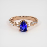 0.80 Ct. Blue Sapphire Ring, 14K Rose Gold 1
