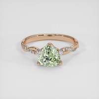 1.65 Ct. Yellowish Green Sapphire Ring, 14K Rose Gold 1