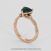 1.65 Ct. Bluish Green Sapphire Ring, 14K Rose Gold 2
