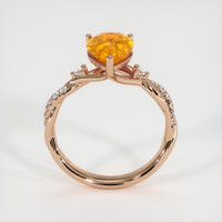 3.60 Ct. Orange Sapphire Ring, 14K Rose Gold 3
