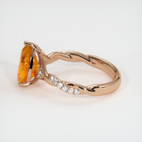 3.60 Ct. Orange Sapphire Ring, 14K Rose Gold 4