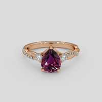 2.03 Ct. Pinkish Purple Sapphire Ring, 14K Rose Gold 1