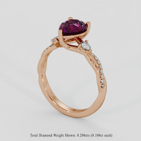2.03 Ct. Pinkish Purple Sapphire Ring, 14K Rose Gold 2