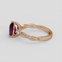 2.03 Ct. Pinkish Purple Sapphire Ring, 14K Rose Gold 4
