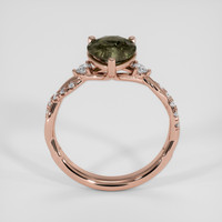 2.65 Ct. Greenish Brown Sapphire Ring, 14K Rose Gold 3