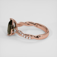 2.65 Ct. Greenish Brown Sapphire Ring, 14K Rose Gold 4
