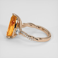 3.14 Ct. Reddish Orange Imperial Topaz Ring, 18K Rose Gold 4