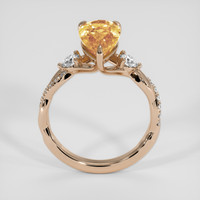2.18 Ct. Pinkish Orange Imperial Topaz Ring, 18K Rose Gold 3