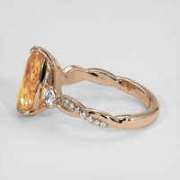 2.18 Ct. Pinkish Orange Imperial Topaz Ring, 18K Rose Gold 4