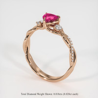 0.47 Ct. Ruby Ring, 18K Rose Gold 2