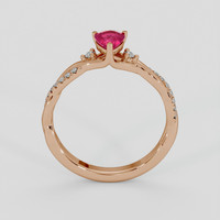 0.43 Ct. Pinkish Red Ruby Ring, 18K Rose Gold 3