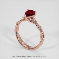 1.04 Ct. Ruby Ring, 18K Rose Gold 2