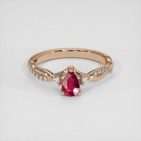 0.43 Ct. Ruby Ring, 18K Rose Gold 1