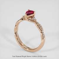 0.43 Ct. Ruby Ring, 18K Rose Gold 2