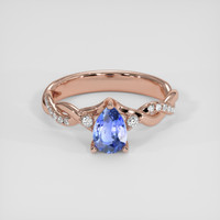 0.78 Ct. Blue Sapphire Ring, 18K Rose Gold 1