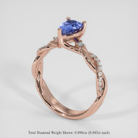 0.78 Ct. Blue Sapphire Ring, 18K Rose Gold 2
