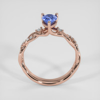 0.78 Ct. Blue Sapphire Ring, 18K Rose Gold 3