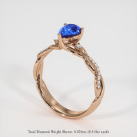 0.85 Ct. Blue Sapphire Ring, 18K Rose Gold 2