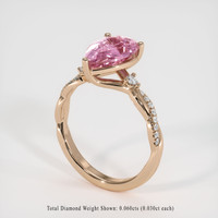 3.01 Ct. Pinkish Purple Sapphire Ring, 18K Rose Gold 2
