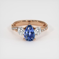1.69 Ct. Blue Sapphire Ring, 18K Rose Gold 1