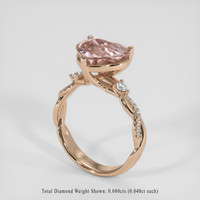 4.02 Ct. Padparadscha Sapphire Ring, 18K Rose Gold 2