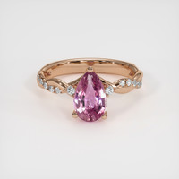 2.05 Ct. Pink Sapphire Ring, 18K Rose Gold 1