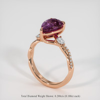 3.02 Ct. Bi Color Sapphire Ring, 18K Rose Gold 2