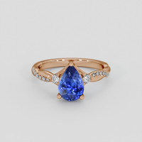 1.75 Ct. Blue Sapphire Ring, 18K Rose Gold 1