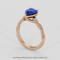 1.75 Ct. Blue Sapphire Ring, 18K Rose Gold 2