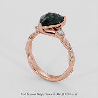 2.49 Ct. Bluish Green Sapphire Ring, 18K Rose Gold 2