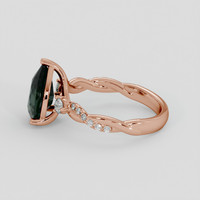 2.49 Ct. Bluish Green Sapphire Ring, 18K Rose Gold 4