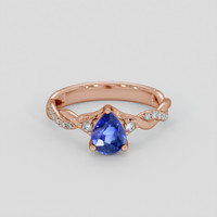 1.10 Ct. Blue Sapphire Ring, 18K Rose Gold 1