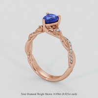 1.10 Ct. Blue Sapphire Ring, 18K Rose Gold 2