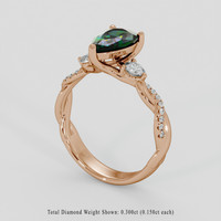 1.64 Ct. Bluish Green Sapphire Ring, 18K Rose Gold 2