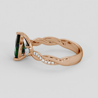 1.64 Ct. Bluish Green Sapphire Ring, 18K Rose Gold 4