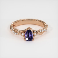 0.55 Ct. Purple Sapphire Ring, 18K Rose Gold 1