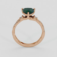 1.65 Ct. Bluish Green Sapphire Ring, 18K Rose Gold 3