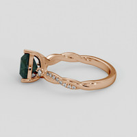 1.65 Ct. Bluish Green Sapphire Ring, 18K Rose Gold 4