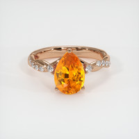 3.60 Ct. Orange Sapphire Ring, 18K Rose Gold 1