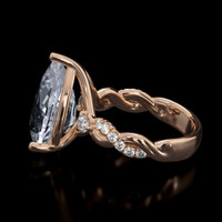 6.83 Ct. White Sapphire Ring, 18K Rose Gold 4