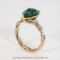 2.96 Ct. Bluish Green Sapphire Ring, 18K Rose Gold 2
