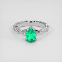 0.76 Ct. Emerald Ring, Silver 1